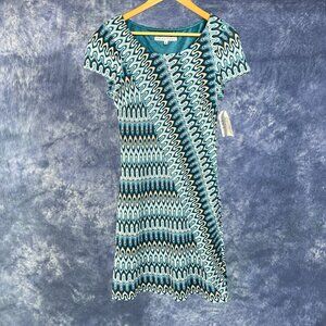 NWT Trina Turk Blue Geometric Pattern Dress Sz 6